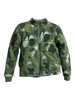 Tea Collection Camo Quilted Zip-Up Jacket, XL